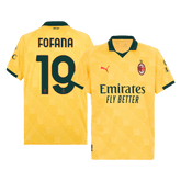 FOFANA #19 AC Milan Third Away Soccer Jersey 2025/26 Yellow
